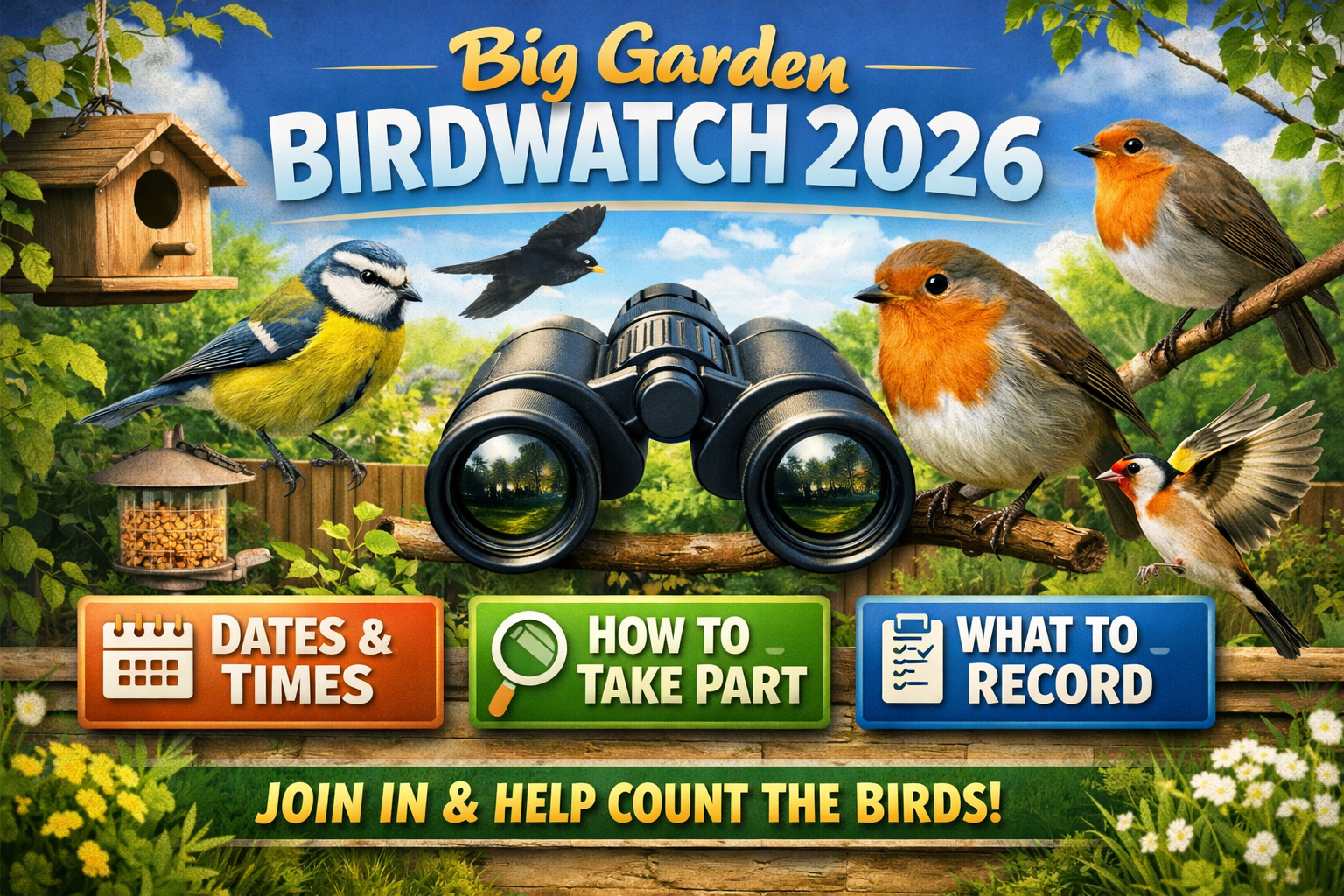Big Garden Birdwatch 2026: Dates, How to Take Part & What to Record